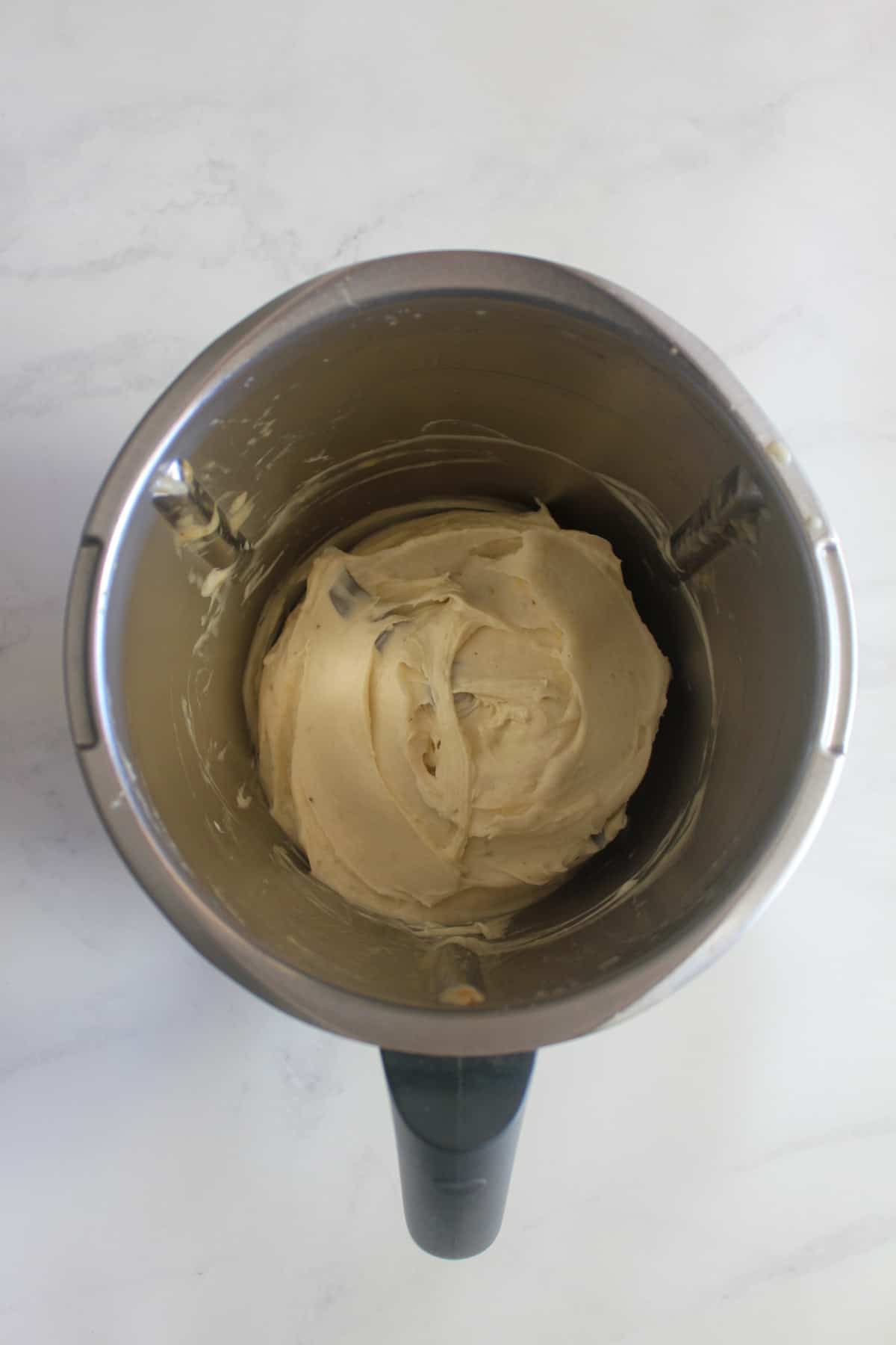 Frozen bananas mixed in Thermomix