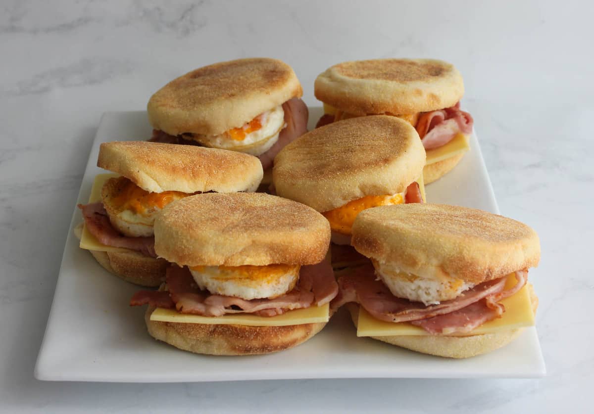 Freezer Breakfast Muffins on a white plate