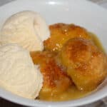 Golden Syrup Dumplings in a white bowl