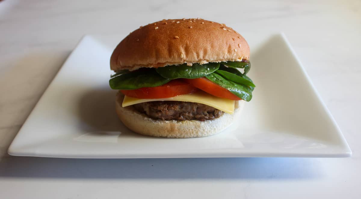 Hamburger with rissole in it
