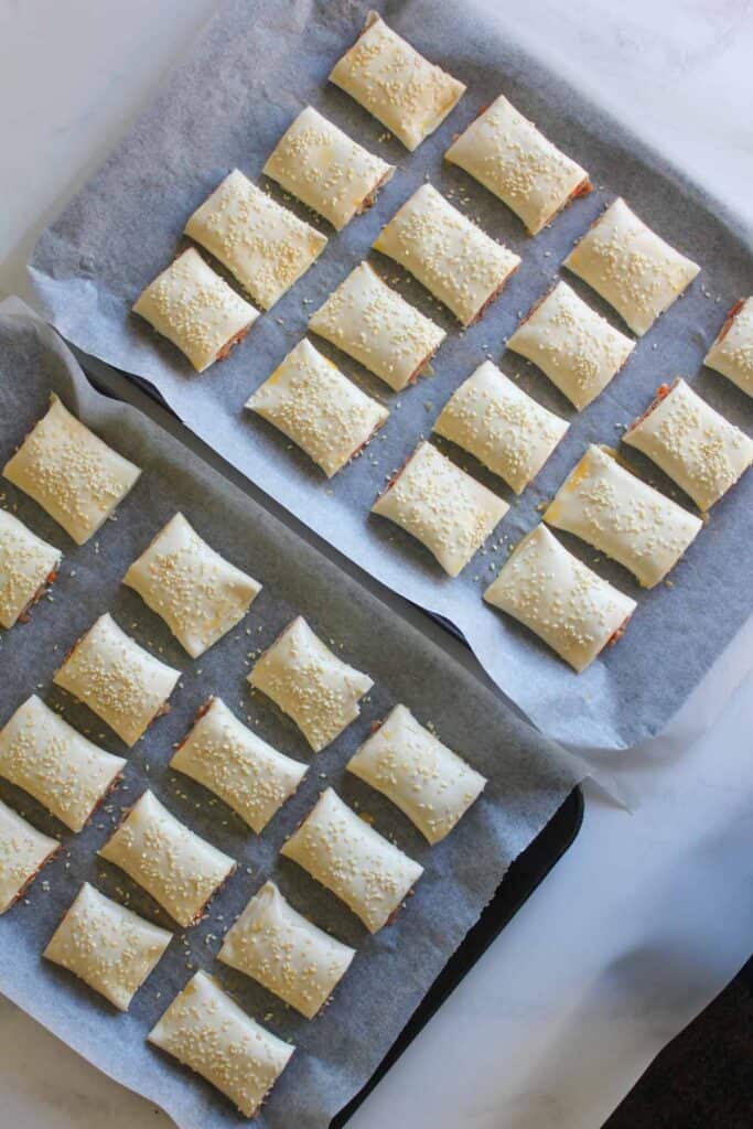 Sausage roll assembled raw