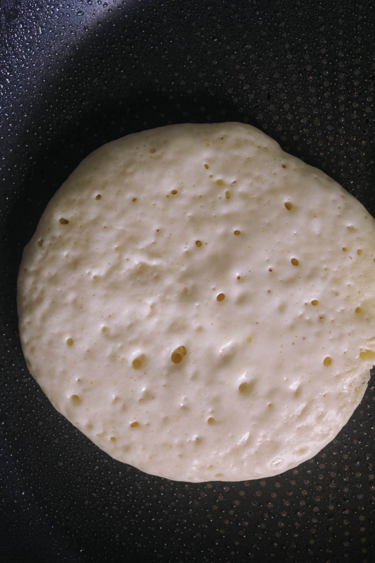 Bubbles forming through the pancake